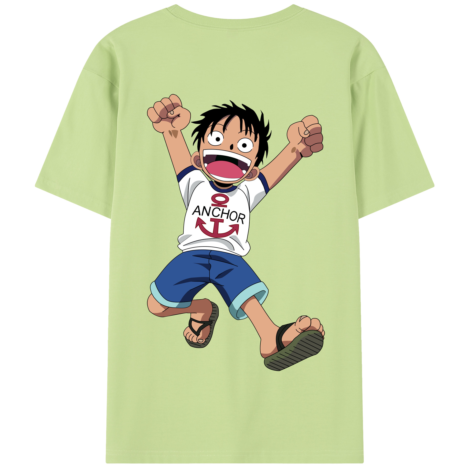 ワンピース モンキー・D・ルフィ ONE PIECE Monkey D. Luffy 綿100％半袖Tシャツ（背面プリント）